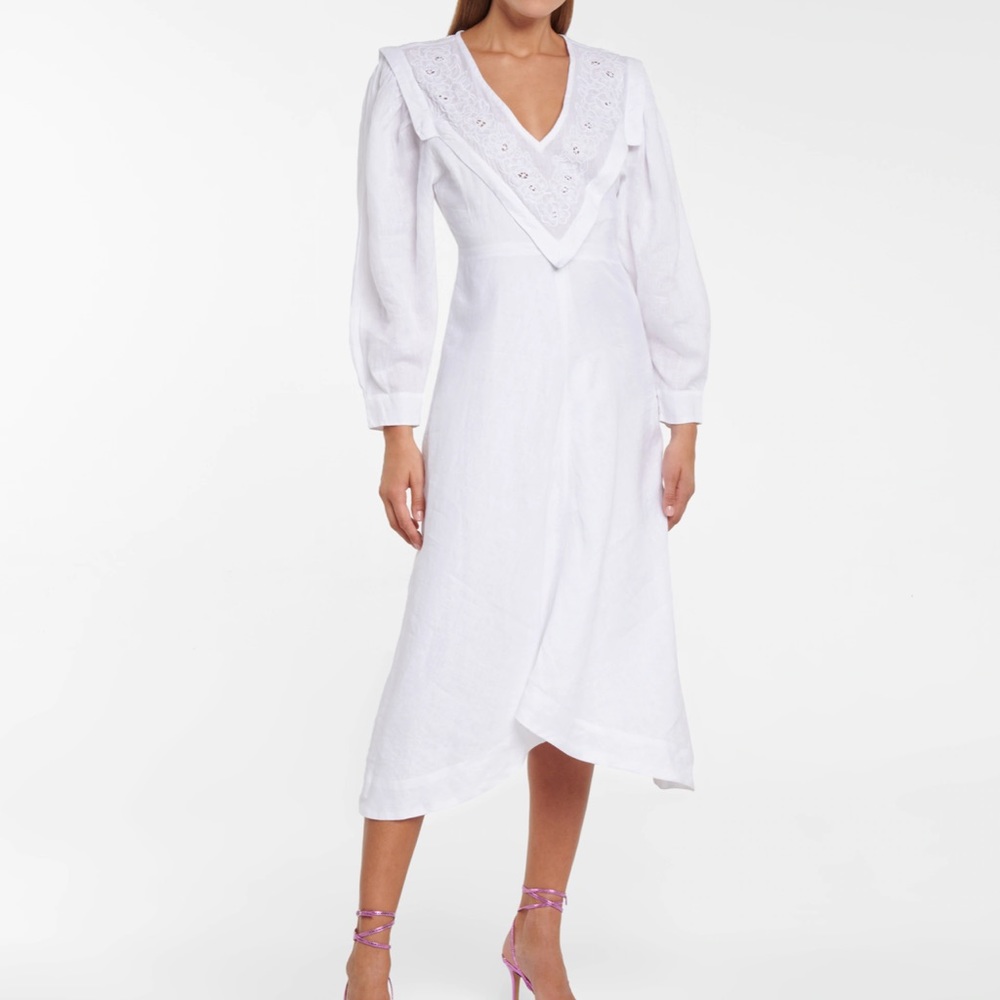 Isabel Etoile Marant. Dress-100%linen with embroidery thread.